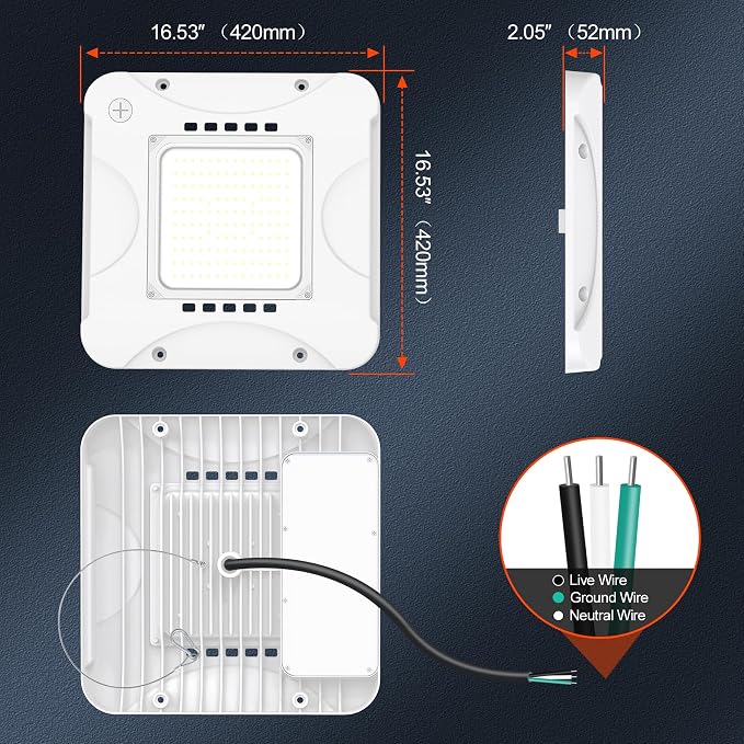BBESTLED LED Canopy Light with 150W/120W/90W Adjustable, ETL&DLC Listed - Image 3