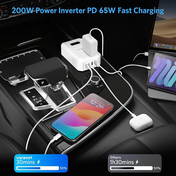 200W Car Power Inverter DC 12V to 110V AC Inverter - Image 9