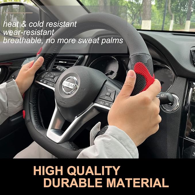 PINCTROT D Shaped Comfy Grip Steering Wheel Cover, Anti-Slip Design, Flat - Image 3