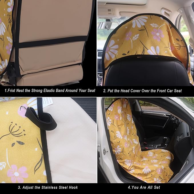 Car Seat Cover Protector Front Seats, - Image 4