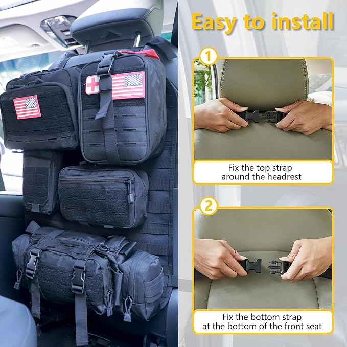 Universal Tactical Seat ​Back Organizer Vehicle Molle Panel Organizer Storage - Image 3