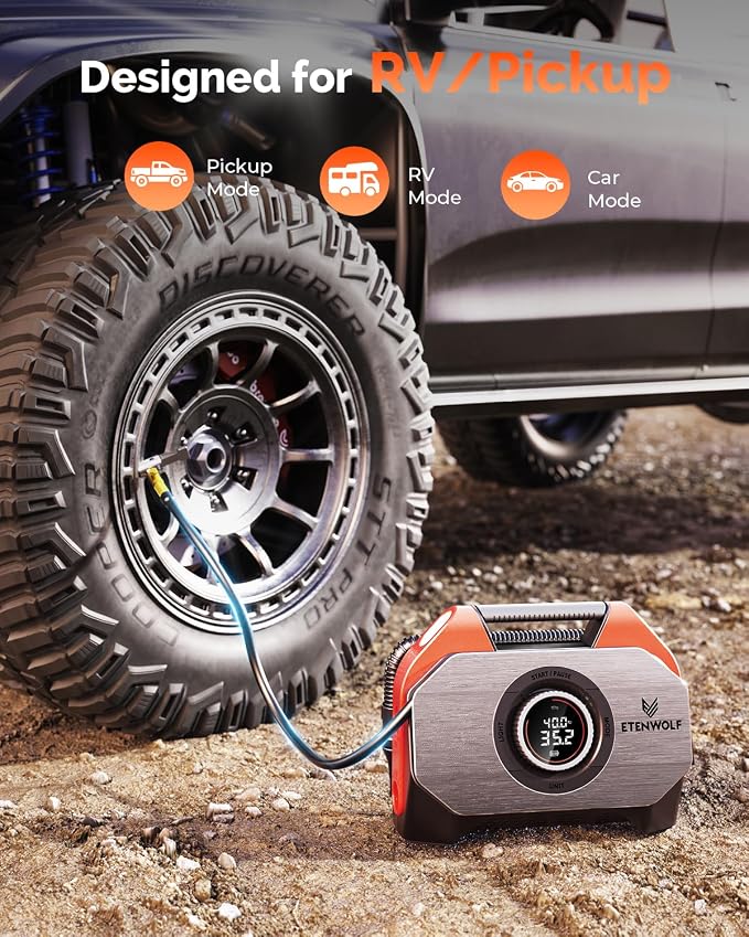 ETENWOLF VORTEX S6 Tire Inflator Portable Air Compressor - Image 3