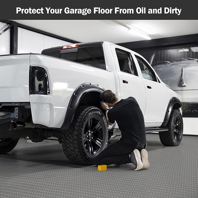 Nisorpa Garage Floor Rubber Mat, 4Ft x 8.2Ft Rubber Flooring Rolls, 1/8 Inch - Image 3
