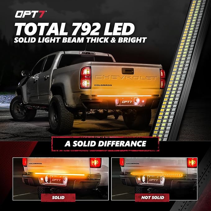 OPT7 48" Redline Triple Row LED Tailgate Light Bar w/Sequential Amber Turn - Image 5