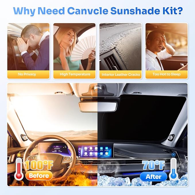 Sunshades for 2025 2026 Kia K4 Accessories Windshield Sun Shade Side Rear - Image 3