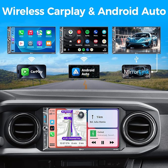 PLZ 7" QLED Wireless Double Din Car Stereo - Image 2