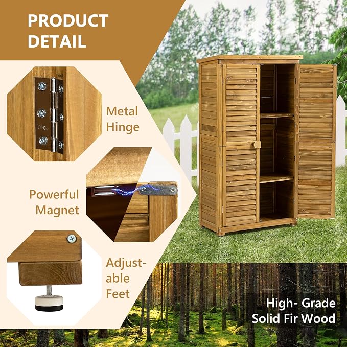 63 "H x 34.25 "L x 18.5 "W Vertical Garden Shed - Image 6