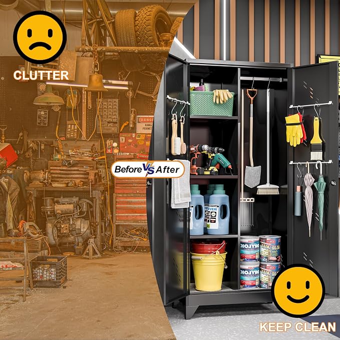 Metal Garage Storage Cabinet, Kitchen Pantry - Image 6