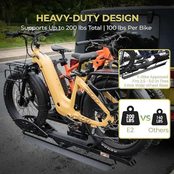 CyberRack E2 Hitch 2-Bike Rack for Car, Ebike Rack - Image 3
