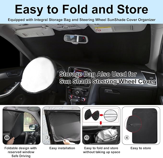 TINGLU Window Shades for Nissan Rogue 2014-2020 Accessories Full Windows Rear - Image 5