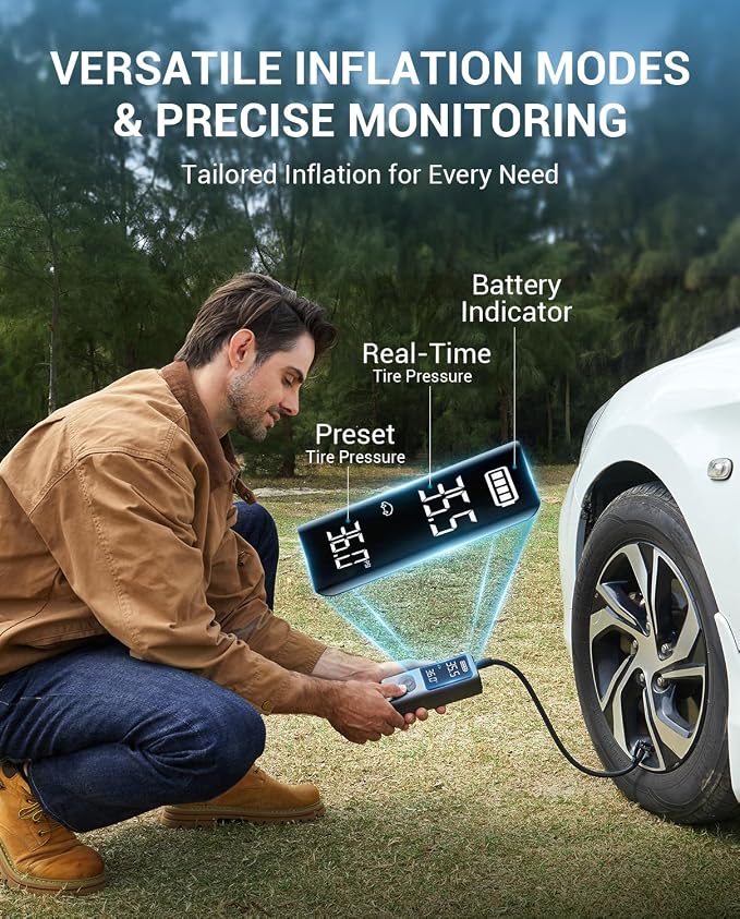 AVAPOW Tire Inflator Portable Air Compressor, 150 PSI Cordless Car Tire Air Pump - Image 5