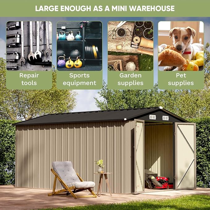 Patiowell 8 x 12 FT Metal Storage Shed - Image 5