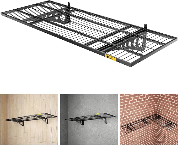 1.64x4ft Adjustable Rail Wall Garage Storage Shelf, by Unknown