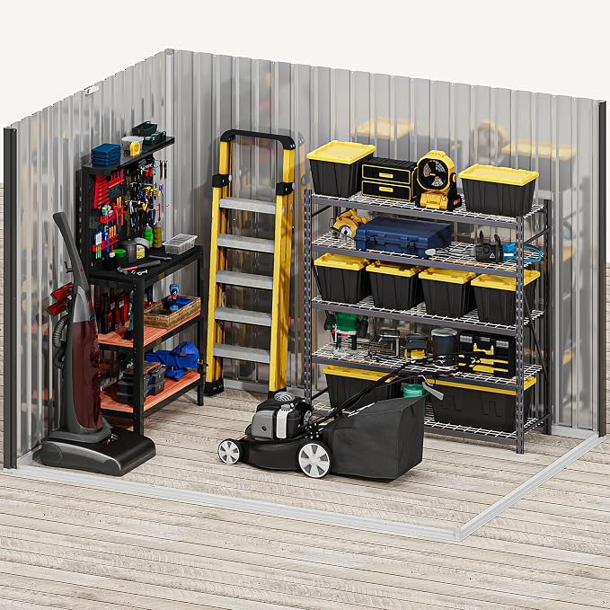 DWVO 8' x 6' Outdoor Storage Shed, Waterproof Metal Garden Shed - Image 8