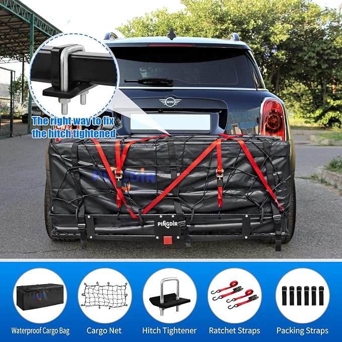 Folding Hitch Mount Cargo Carrier Hitch Rack Basket 60"*21.5"*6" Hauling Weight - Image 7
