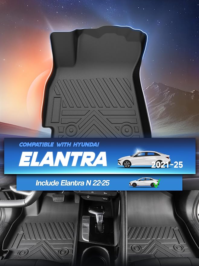 Car Floor Mats for Hyundai Elantra 2021-2025 & Elantra N 2022-2025 Accessories - Image 2