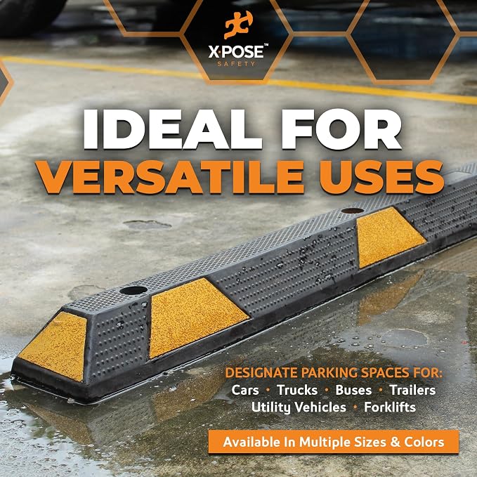 Xpose Safety 48" Heavy Duty Rubber Parking Stopper – 1 Pack Wheel Blocks - Image 6