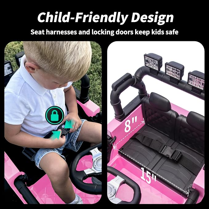 4WD Kids Ride on Car Truck, 12V 7Ah Kids Electric Vehicles Car Ride on Toy - Image 4