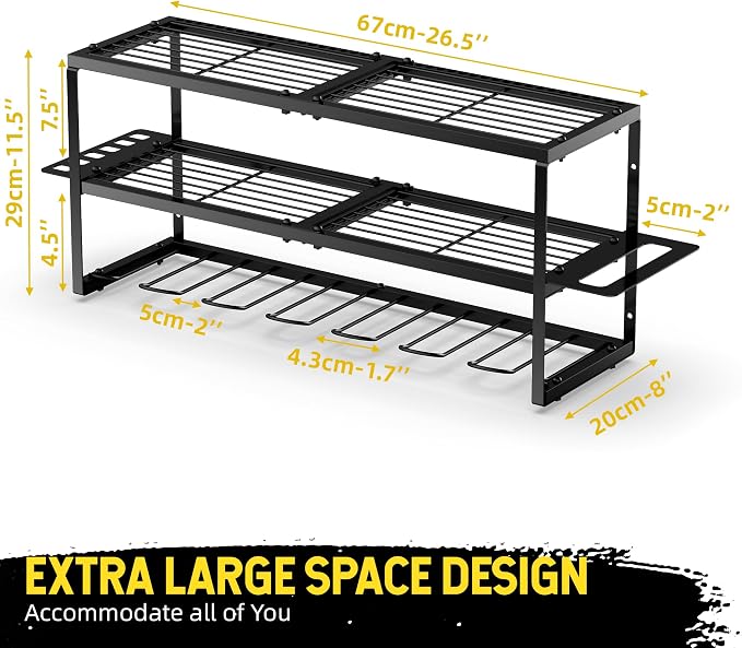 Power Tool Organizer-7 Drill Holder Wall Mount, Garage Organization Storage - Image 5