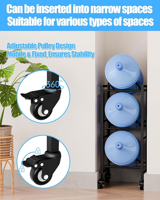 5 Gallon Water Jug Holder, Movable 3 Tier Heavy Duty Water Rack - Image 6