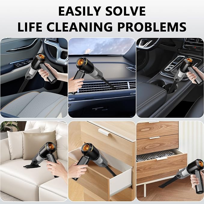 Handheld Vacuum, Car Vacuum Cleaner, 4-in-1 20000PA High Power Portable - Image 5