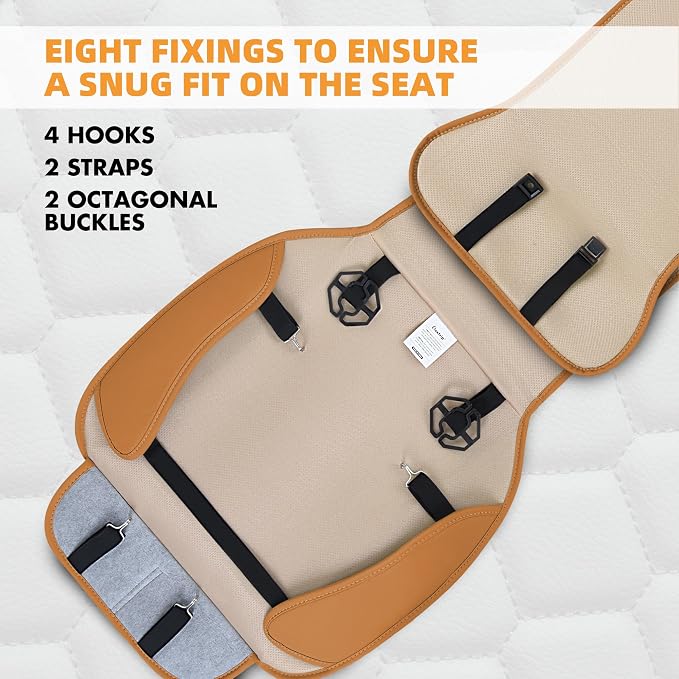Elantrip 2PCs Front Car Seat Covers Leather Car Seat Protector Universal fit - Image 5