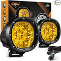Auxbeam P4 Series LED Amber Fog Lights, 4 Inch 90W Yellow Round Offroad Light by Auxbeam