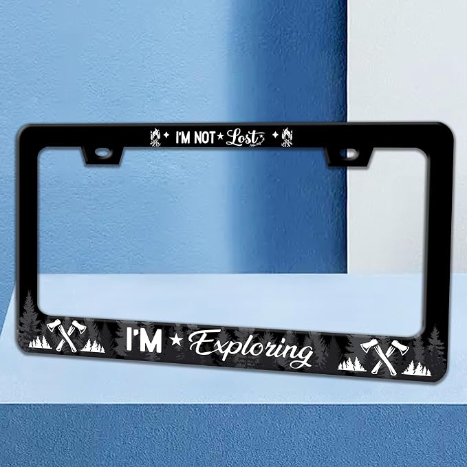 I'm Not Lost I'm Exploring License Plate Frame Adventure Forest License Plate - Image 2