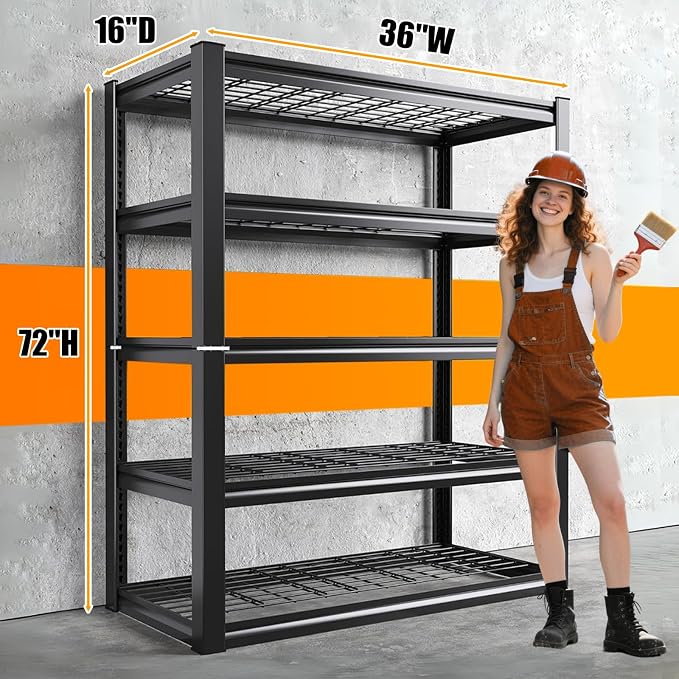 72''H Garage Shelving 3000LBS Capacity Heavy Duty Garage Storage Shelves - Image 3