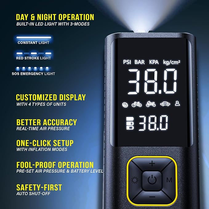 Tire Repair Kit with Air Compressor Car Emergency Kit with Universal Tire Plugs - Image 5
