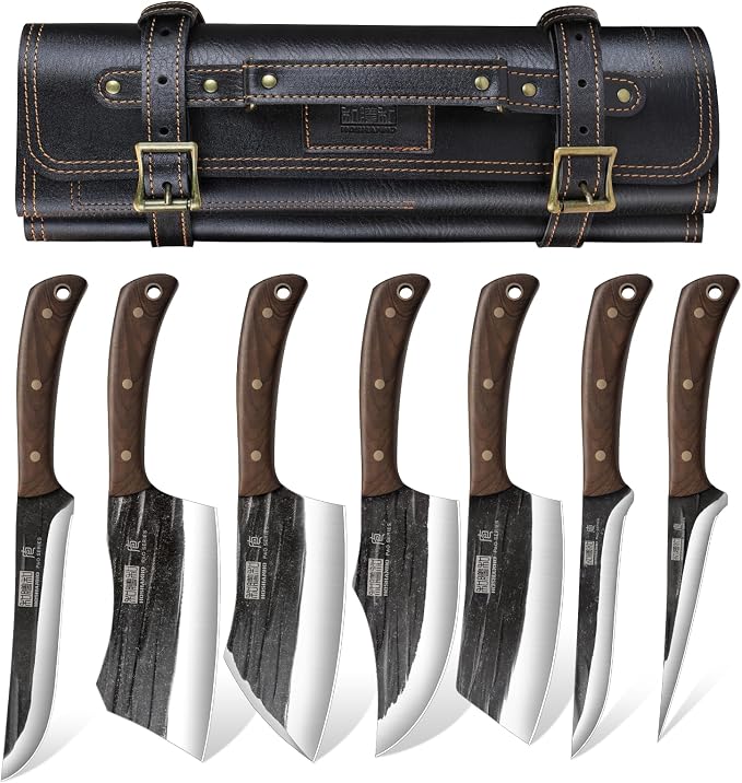 Butcher Knife Set, Hand Forged Butcher Chef Knife Set by HOSHANHO