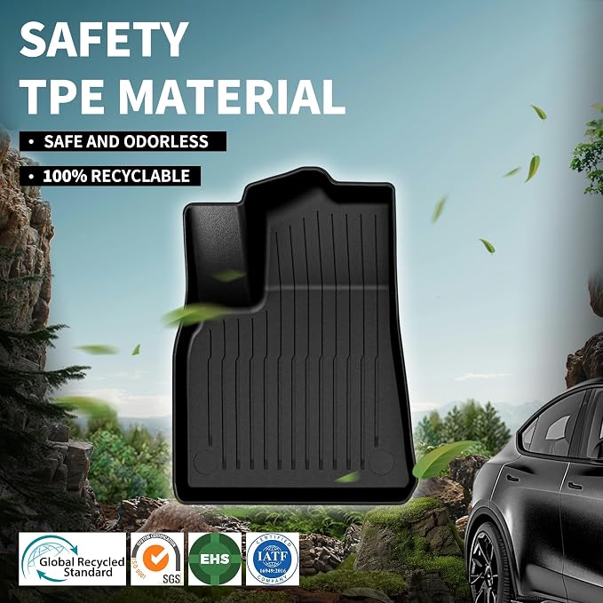 OEDRO Floor Mats 9 Pcs Fits for Tesla Model Y 7-Seater 2024-2020 Custom Fit All - Image 6