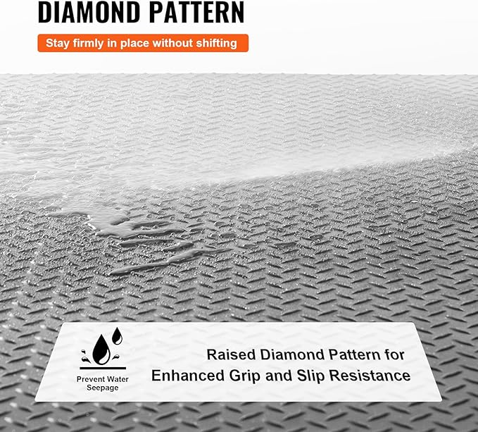 VEVOR Diamond-Plate Flooring Roll, SBR Rubber Mat, Gym & Garage Industry - Image 4