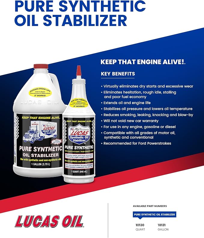 Lucas Oil 10130 Pure Synthetic Oil Stabilizer - Image 5