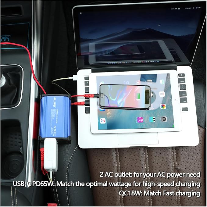ALLWEI 300W Car Power Inverter DC 12V to 110V AC Power inverters - Image 4