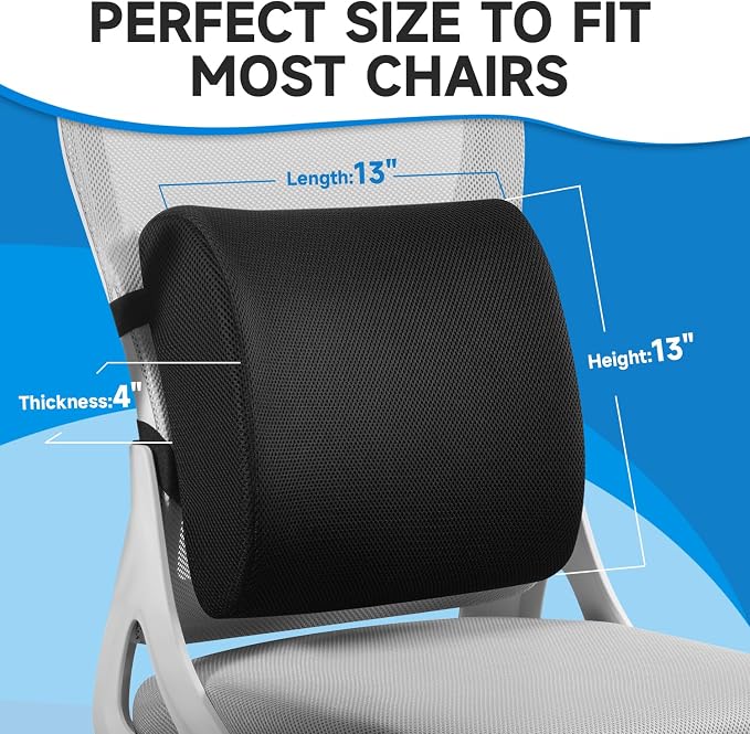 Lumbar Support Pillow for Office Chair, College Dorm Room Essentials, Memory - Image 7