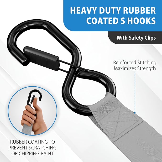 HandT USA Based Retractable Ratchet Straps 1in x 6ft - Image 3
