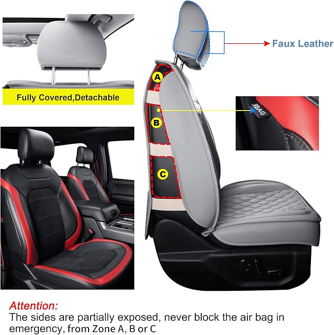LUCKYMAN CLUB F150 Faux Leather Seat Covers Fit - Image 2