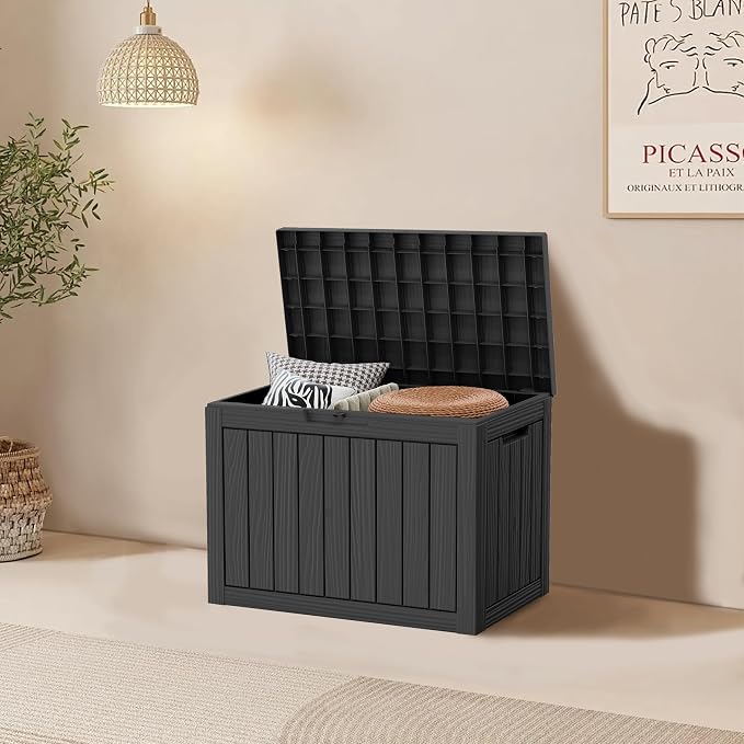45 Gallon Resin Deck Box, Waterproof Outdoor Storage Bin - Image 9