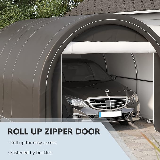 Outsunny 10' x 16' Carport, Heavy Duty Portable Garage Storage Tent - Image 5