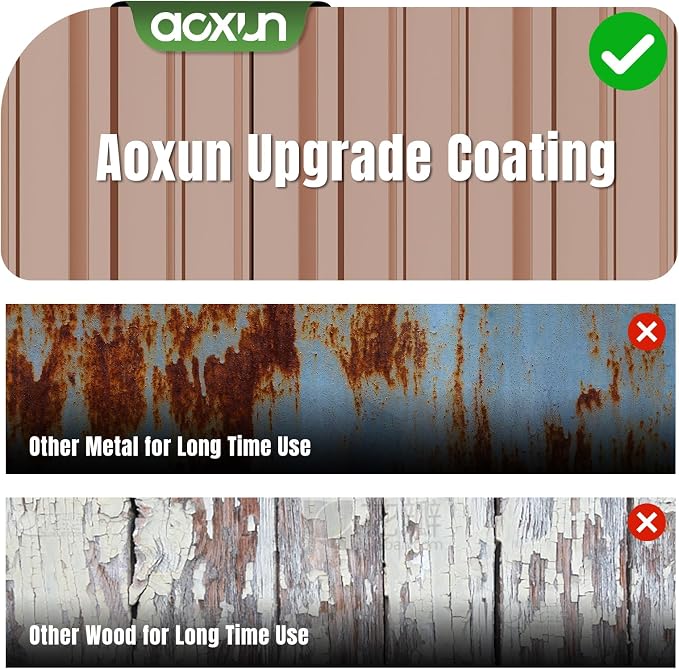 Aoxun 6'x4' Outdoor Storage Shed - Image 3