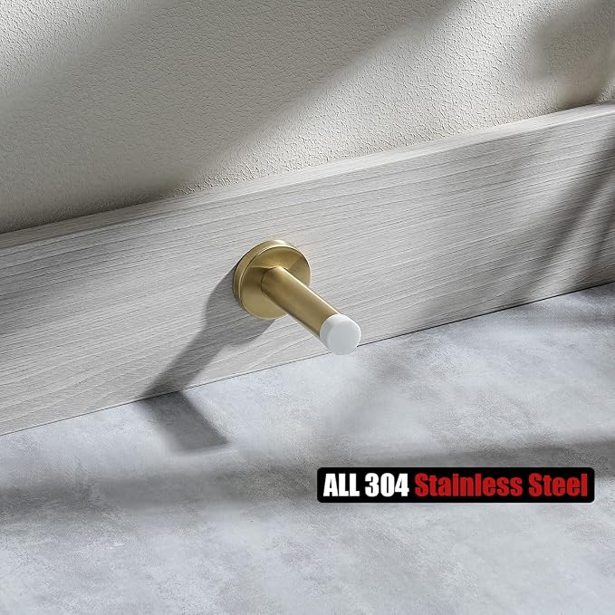 JQK Door Stopper Gold, 304 Stainless Steel Thicken 1mm Sound Dampening Door - Image 4