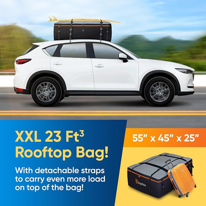 Heavy-Duty Waterproof Roof Bag – 23 Cubic Feet Rooftop Cargo Carrier, Soft - Image 2