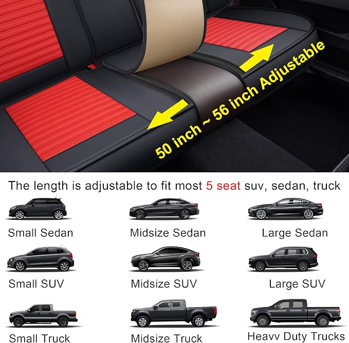 LINGVIDO Car Seat Covers, Breathable and Waterproof Faux Leather Automotive - Image 9