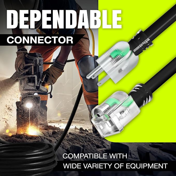 25ft Outdoor/Indoor Extension Cord 12/3 Gauge Extra Heavy Duty 3 Prong SJTW - Image 4