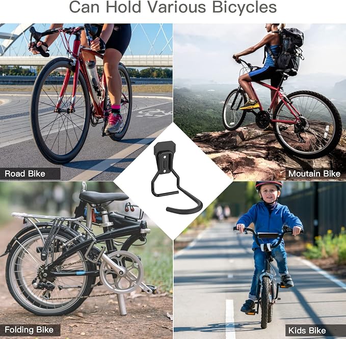 Bike Wall Mount with Fixed Hook, Heavy Duty Bike Storage Rack, Bike Rack - Image 7