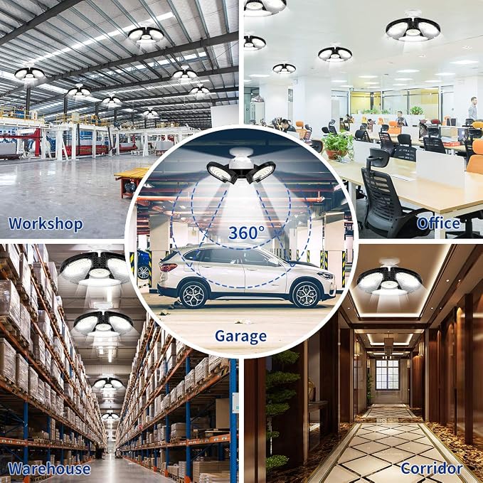 LED Garage Light 120W Deformable LED Ceiling Lights 18000 Lumens Led Shop Lights - Image 6