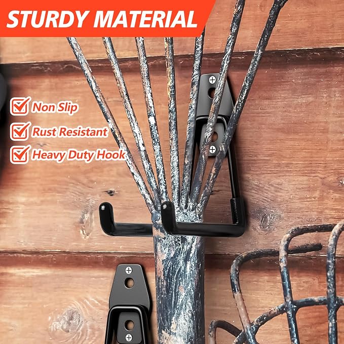 4 Pack 5.2x5.1 inch U Heavy Duty Garage Hooks, Solid Steel Wall Mount Hangers - Image 4