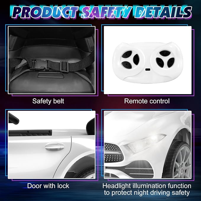 12V Kids Ride On Car with 2.4G Remote Control, Battery Powered Electric Car - Image 4