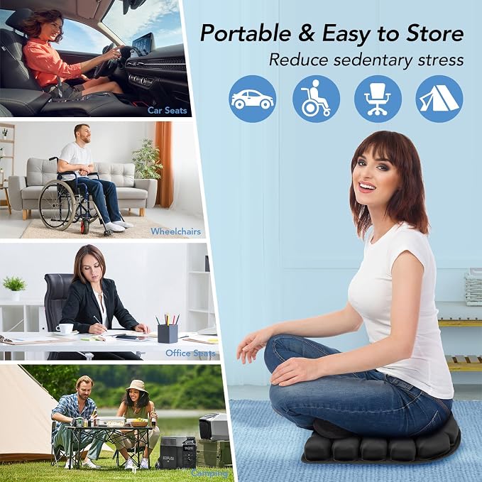 Travel Seat Cushion, 3D Air Inflatable Pressure Relief Cushion - Image 6